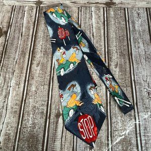 STUDIO 890 Dr. Seuss Cat In Hat Cartoon Necktie Tie Stop Sign Green Car EUC